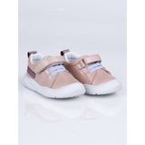 Sibel Kids S.035 Hakiki Deri Lastikli Ilk Adım Spor Ayakkabı Pudra-Lila - 22 - Pudra - Lila