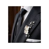 sibelle tasarım Damat yaka çiçeği. Damat yakalığı. Broş. El yapımı çiçekli yakalık