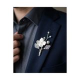 sibelle tasarım Damat yakalığı, el yapımı tasarım broş, el yapımı çiçek kullanılmıştır.