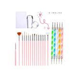 Sibelon Jel Tırnak Resim Nail Art Tırnak Süsleme Makyaj Için Boyama Fırça Seti French Stamper Dot Kalem Set