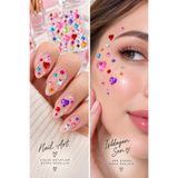 Sibelon Taş Kalp Sticker Yapışkanlı Saç, Yüz, Tırnak Işıltılı Vücut Ve Süs Taşı Dekor Rhinestone Işıltılı inci Boncuk Makyaj Nail Art Okul Defter Kitap Süs