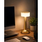 Sibelora Home Gold Kare Mantar Masa Lambası Şarjlı Dokunmatik LED Aydınlatma