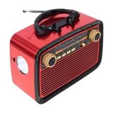 Sibelora Home Nostaljik Görünümlü Ahşap Radyo Tf Sd USB Girişli LED Fener Işıklı