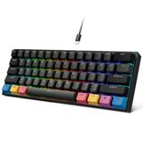 Sıcak Değiştirilebilir Mekanik Klavye-XVX Yüzde 60 Mekanik Siyah Klavye, RGB Arkadan Aydınlatmalı Kablolu Oyun Klavyesi, PBT Kiraz Keycaps, Önceden Yağlanmış Doğrusal Anahtar, Kompakt 61 Tuşlu Mini