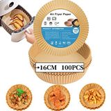 Sıcak hava fritözleri için fırın kağıdı, 100 adet Airfryer pişirme kağıdı, yapışmaz, yağa dayanıklı, suya dayanıklı hava fritözü, tek kullanımlık parşömen kağıdı, fırın ve mikrodalga için
