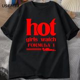 Sıcak Kız Çocuk Saatleri Formülü T Shirt Erkek Giysileri Baskı Rahat Pamuk Kısa Kollu Tee Üst 2858 - Siyah