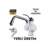 Sıcak Musluk Elektrikli Ani Su Isıtıcı Termal Şofben Musluk Lavaboya Monteli Asg-2b