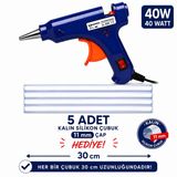 Sıcak Silikon Tabancası 40W Güç | Silikon Çubukları Hediyeli, Hobi ve El İşi, DIY Projeleri, Tamirat ve Dekorasyon, Pratik Kullanım