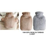 Sıcak Su Torbası 2 Adet,yan Cepli Peluş Termofor 27X17X2CM 750ML