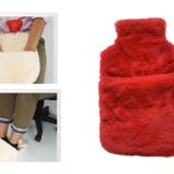 Sıcak Su Torbası Cepli Kırmızı Peluş Termofor 32,5X17,5Cm 1500 Ml