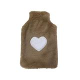 SICAK SU TORBASI PELUŞ KALPLİ,BEJ TERMOFOR 27x17CM 1 LİTRE