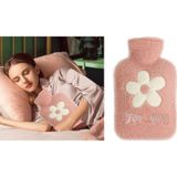 Sıcak Su Torbası Peluş Papatya Desenli Pembe 21x13,5x2cm 500 Ml Açık Pembe