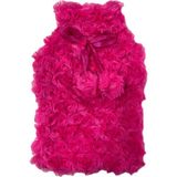 Sıcak Su Torbası Ponponlu Termofor Peluş Koyu Pembe 28X17CM 750ML