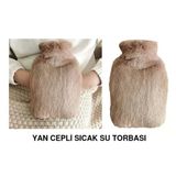 SICAK SU TORBASI YAN CEPLİ BEJ PELUŞ TERMOFOR 27x17x2cm 750ml