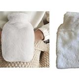 SICAK SU TORBASI YAN CEPLİ BEYAZ PELUŞ TERMOFOR 27x17x2cm 750ml