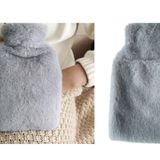 SICAK SU TORBASI YAN CEPLİ GRİ PELUŞ TERMOFOR 27x17x2cm 750ml