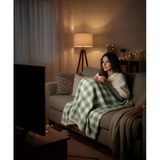 Sıcak Tutan Tv Battaniyesi Yeşil 140X200 Cm Pamuk Polyester Yumuşak Doku