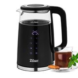 Sıcaklık ayarlı cam su ısıtıcısı 1,7 l (40 °C ila 100 °C) - Sıcak bakım fonksiyonu - Sıcaklık seçimli LED ekran - 2200 W - %100 BPA içermez