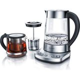 Sıcaklık Ayarlı Cam Su Isıtıcısı ve Çaydanlık Aparatı - 1,7 LITRE,2400W,PASLANMAZ Çelik - Gri