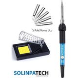 Sıcaklık Ayarlı Kalem Havya Lehim Makinesi Stand 5 Adet Yedek Uç Seti