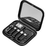sicotool USB C adaptör seti – 60 W çoklu şarj adaptörü kablo Gadget USB-A, Micro,Light- Ning seyahat için USB kablosu kart saklama kutusu cep telefonları, kameralar ve daha fazlası için