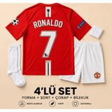 Sidas Ronaldo M.unıted 2008 Moscow Finali Kırmızı Çocuk Forması 4 Parça - 11 - 12 Yaş - Çok Renkli