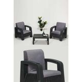 Side 1+1+S Gri Minderli Bahçe&balkon Oturma Grubu 2 Kişilik - Antrasit - Çok Renkli