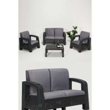 Side 2+1+1+S Gri Minderli Bahçe&Balkon Oturma Grubu 4 Kişilik - Antrasit