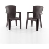 Side 2'li Rattan Sandalye Kahve