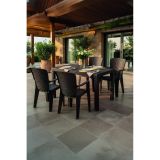 Side 4 Kişilik Rattan Masa Sandalye Takımı Siyah Siyah
