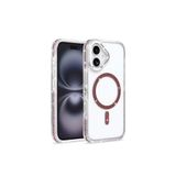 SİDE EYE - iPhone 16 ile uyumlu Kılıf Parlak Taş İşlemeli Işıltılı MagSafe ile uyumlu Şarj Özellikli Stil Kapak - Bordo