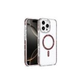 SİDE EYE - iPhone 16 Pro Max ile uyumlu Kılıf Parlak Taş İşlemeli Işıltılı MagSafe ile uyumlu Şarj Özellikli Stil Kapak - Bordo