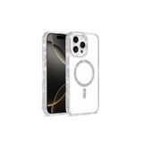 SİDE EYE - iPhone 16 Pro Max ile uyumlu Kılıf Parlak Taş İşlemeli Işıltılı MagSafe ile uyumlu Şarj Özellikli Stil Kapak - Şeffaf