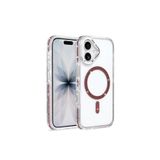 SİDE EYE - iPhone 17 ile uyumlu Kılıf Parlak Taş İşlemeli Işıltılı MagSafe ile uyumlu Şarj Özellikli Stil Kapak - Bordo