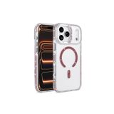 SİDE EYE - iPhone 17 Pro Max ile uyumlu Kılıf Parlak Taş İşlemeli Işıltılı MagSafe ile uyumlu Şarj Özellikli Stil Kapak - Bordo