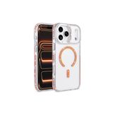 SİDE EYE - iPhone 17 Pro Max ile uyumlu Kılıf Parlak Taş İşlemeli Işıltılı MagSafe ile uyumlu Şarj Özellikli Stil Kapak - Turuncu