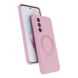 SİDE EYE - Samsung Galaxy A27 ile uyumlu Kılıf Kamera Çıkıntılı MagSafe ile uyumlu Şarj Özellikli Halka Stand Yumuşak Dokulu Kapak - Pembe