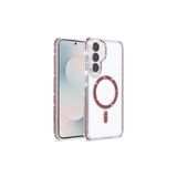 SİDE EYE - Samsung Galaxy S25 FE ile uyumlu Kılıf Parlak Taş İşlemeli Işıltılı MagSafe ile uyumlu Şarj Özellikli Stil Kapak - Bordo