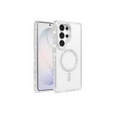 SİDE EYE - Samsung Galaxy S26 Ultra ile uyumlu Kılıf Parlak Taş İşlemeli Işıltılı MagSafe ile uyumlu Şarj Özellikli Stil Kapak - Şeffaf
