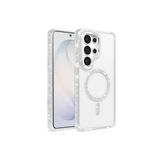 SİDE EYE - Samsung Galaxy S26 Ultra ile uyumlu Kılıf Parlak Taş İşlemeli Işıltılı MagSafe ile uyumlu Şarj Özellikli Stil Kapak - Şeffaf