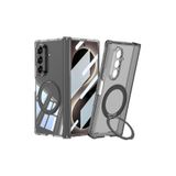SİDE EYE Samsung Galaxy Z Fold 8 Ultra İçin Şeffaf Yüzük Standlı Katlanabilir Kamera Korumalı MagSafe İle Uyumlu Telefon Kılıfı Arka Kapak - Siyah