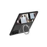 SİDE EYE Samsung Galaxy Z Fold 8 Ultra İçin Yüzük Standlı Kamera Lens Korumalı MagSafe İle Uyumlu Telefon Kılıfı Arka Kapak - Siyah