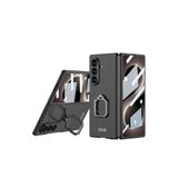 SİDE EYE Samsung Galaxy Z Fold 8 Ultra İle Uyumlu Mat Yüzey 360 Derece Dönen Yüzük Standlı Kamera Korumalı Telefon Kılıfı Arka Kapak - Siyah