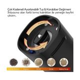 Sidelya Aksesuar Neo Şarjlı Stantlı Karabiber, Tuz Öğütücü, Şarjlı Otomatik Tuz Öğütücü, 3 Kademe Ayarlı Baharat Değirmeni, LED Işıklı Tuzluk & Biberlik, Portatif Her Alana Uygun Kullanım