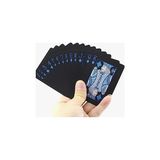Sidelya Aksesuar Spelt Iskambil Kağıdı Destesi Oyun Kartları Su Geçirmez Pvc Parlak Siyah Deste 8,7cm x 5,7cm 54'lü (Mavi) - 01-Siyah