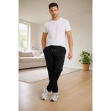 Sidelya Concept Erkek Düz Paça Beli Lastikli Ipli Günlük Spor Eşofman Altı Rahat Fit - Siyah - XL