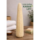 Sielta %100 Doğal Ham Kabak Lifi (60-70 Cm) Cilt Peeling Banyo ve Mutfak Için Ekolojik Temizlik Süngeri - Ekru