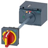 SIEMENS 3VA SERİSİ KOMPAKT GÜÇ ŞALTERİ AKSESUARI, Uzatma kollu tahrik mekanizması, komple, (kapı ve pano kapağına montaj için), 3VA2 (100A, 160A, 250A), Sarı/Kırmızı - Acil Stop