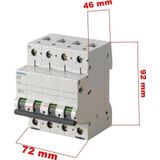 Siemens 4X40a C 6Ka Trifaze Üç Faz + Nötr Otomat Sanayi Tip Sigorta (4 Kutup Nötür Kesmeli)