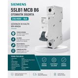 Siemens 5slb1 B6 6ka 1 Kutuplu Otomatik Sigorta